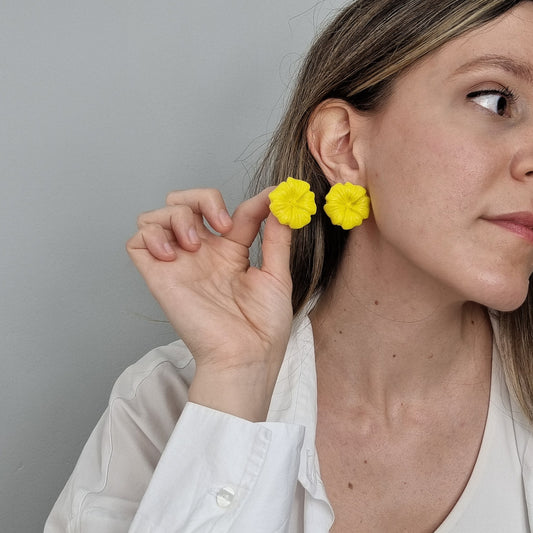Pendientes amapola amarilla