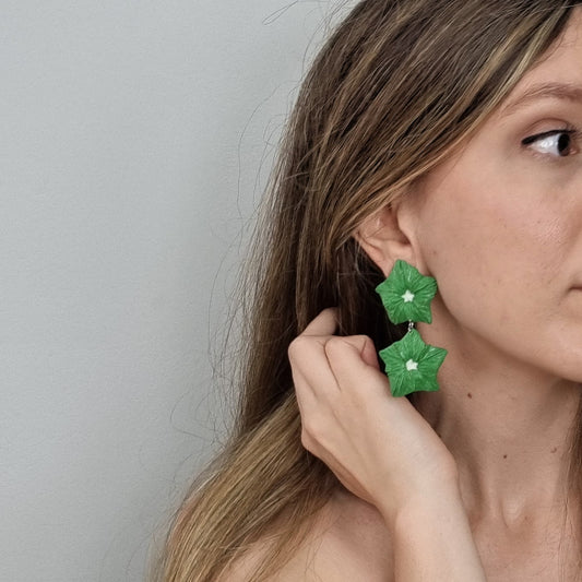 Pendiente tulipán verde
