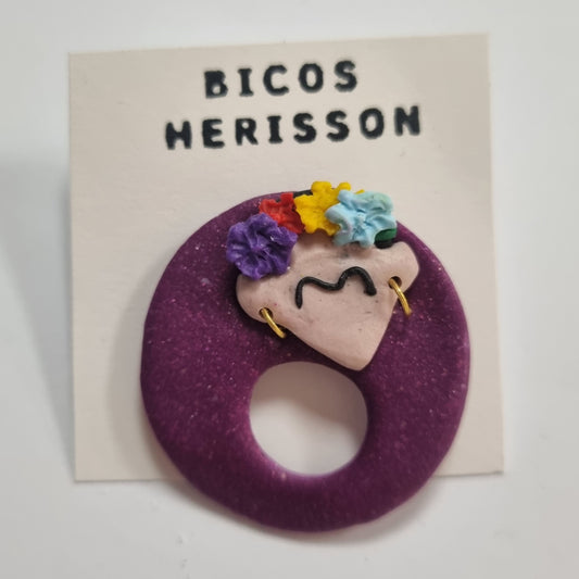 Broche cuelga gafas pez Frida Kahlo