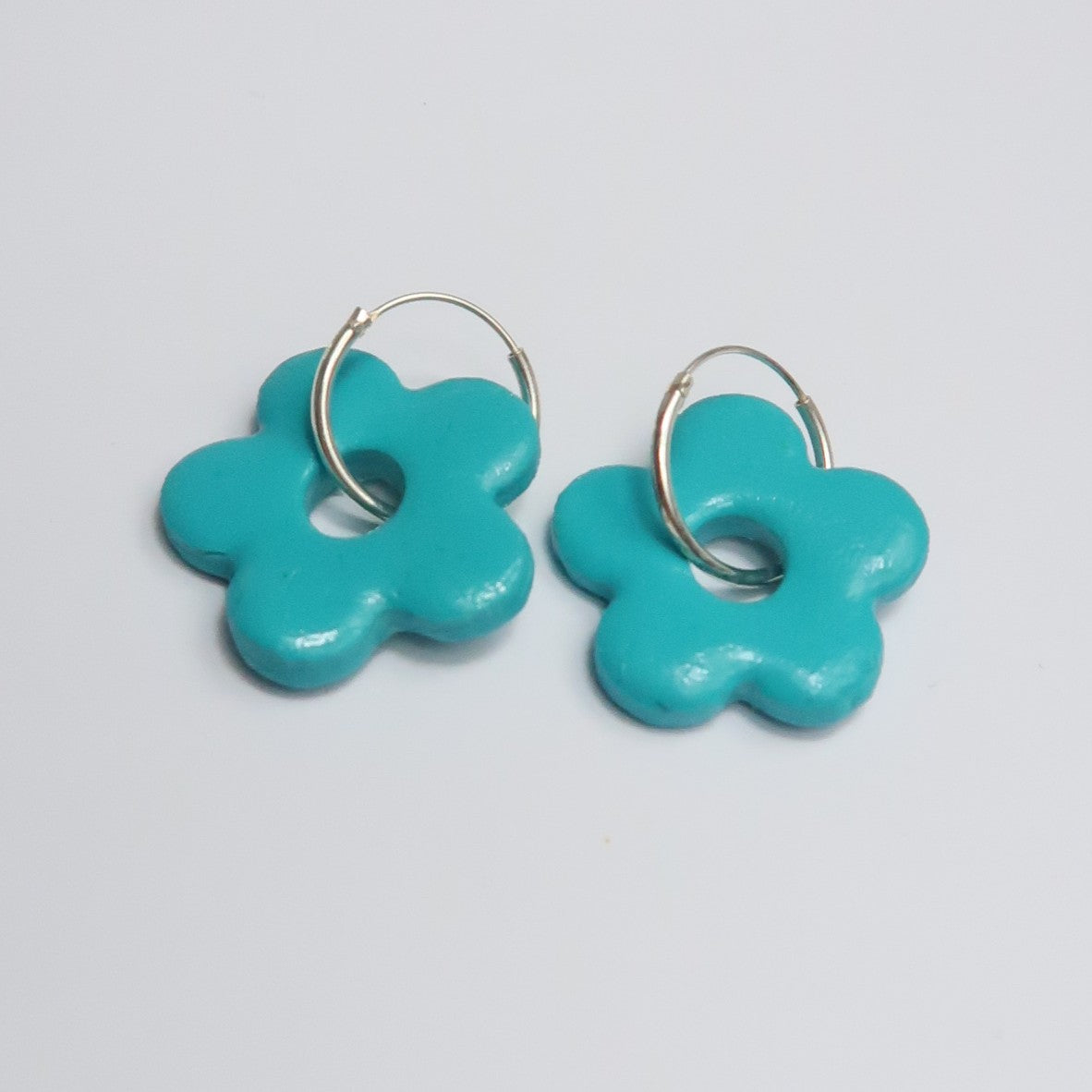 Aros flor azul