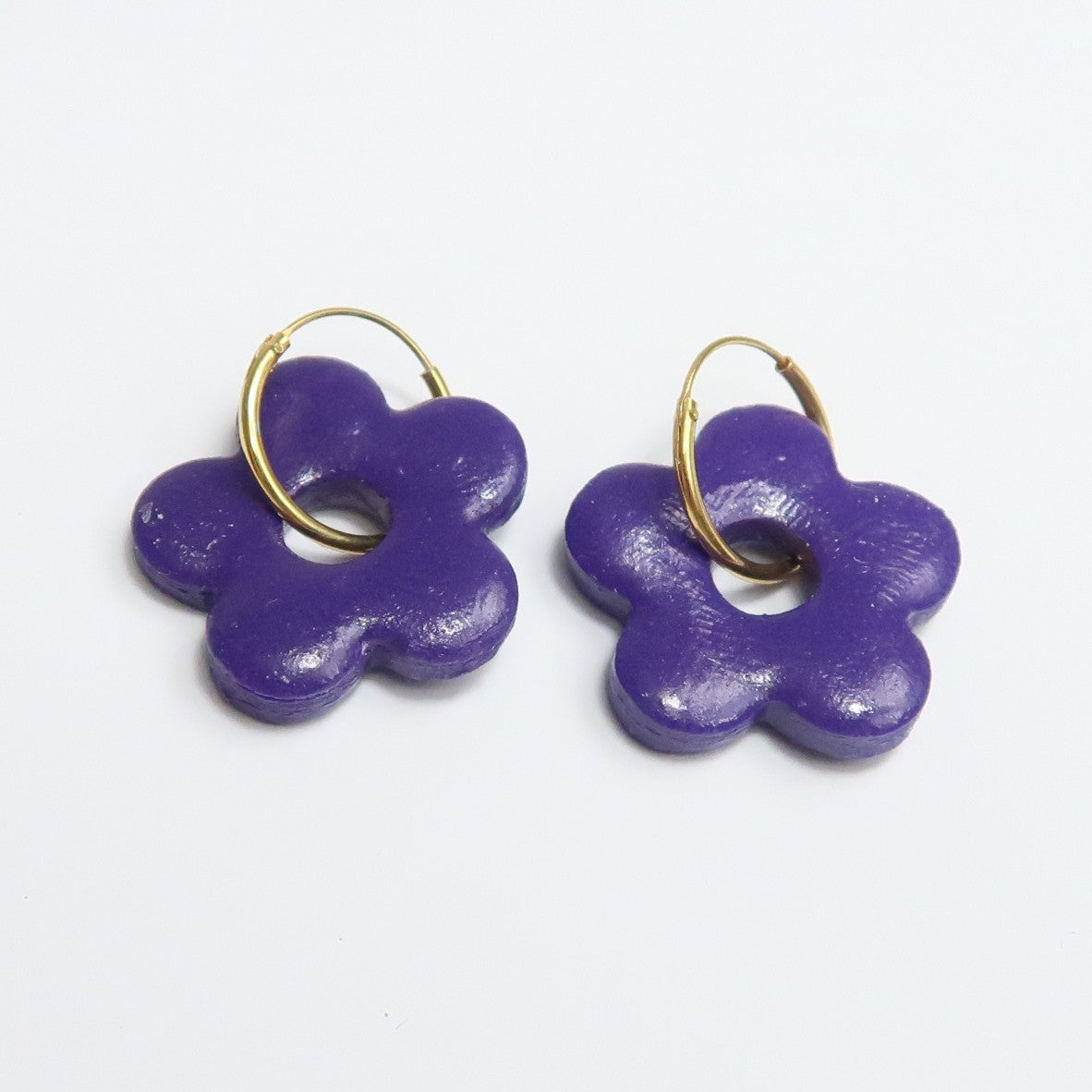Aros flor morado