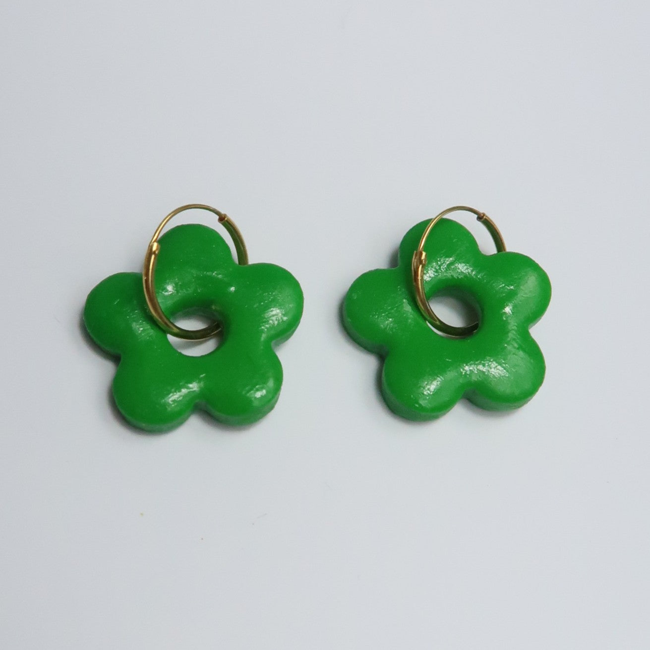 Aros flor verde