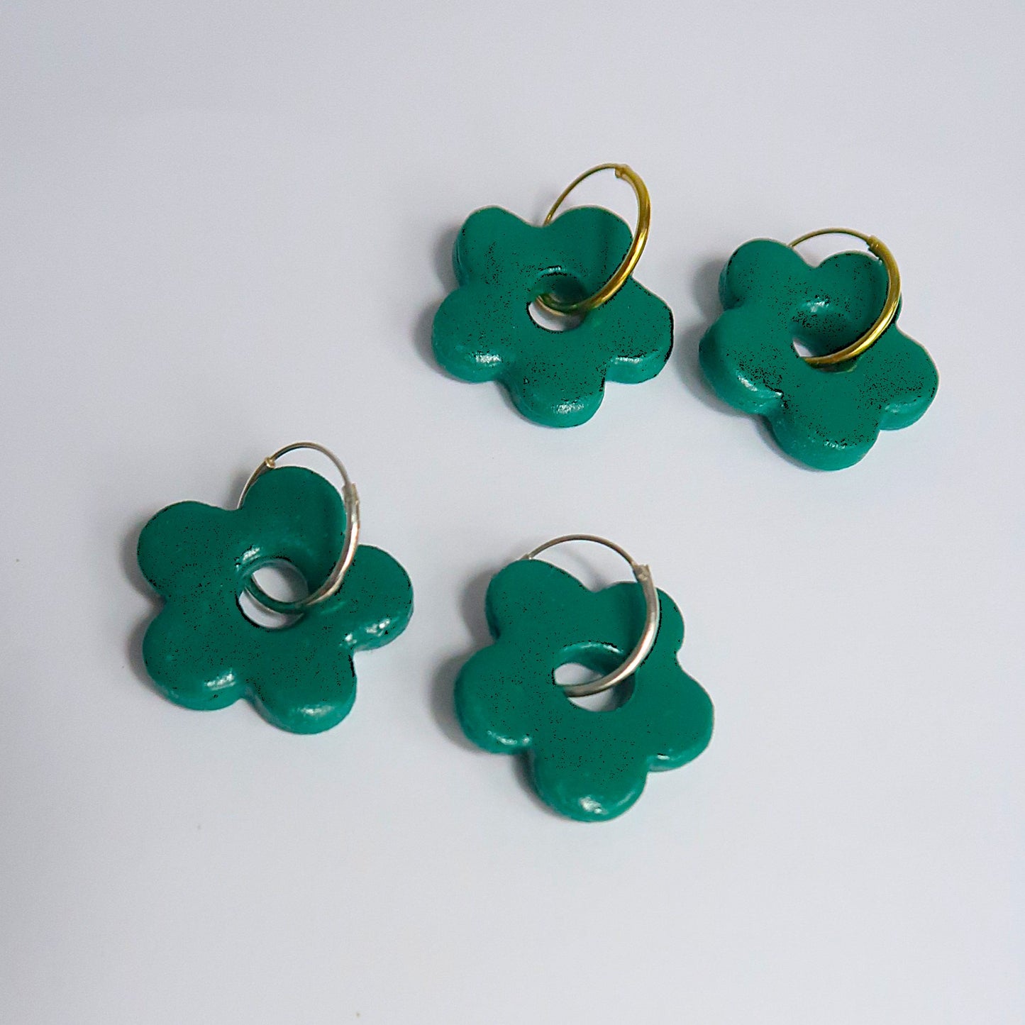 Aros flor verde
