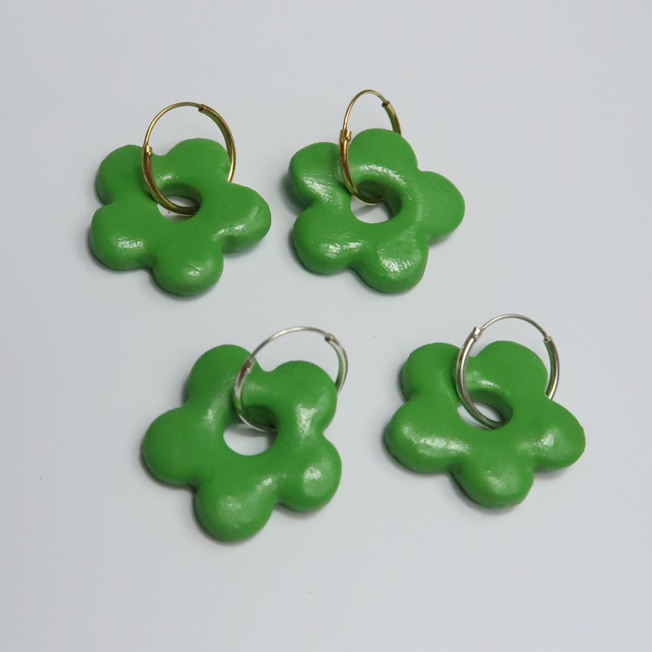 Aros flor verde