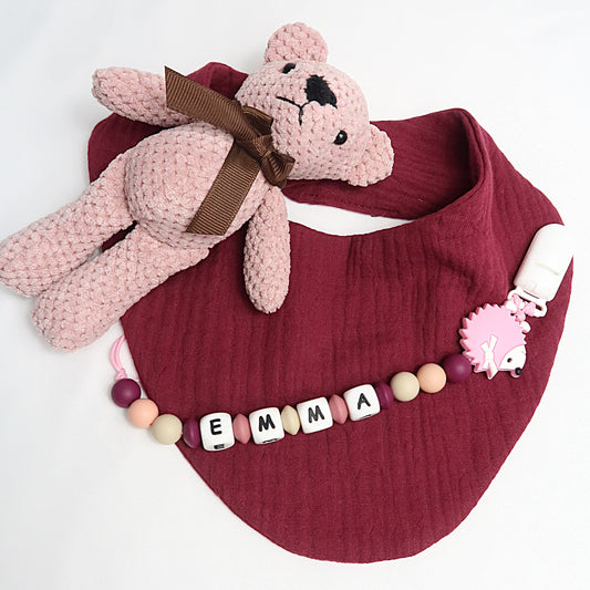 Mini peluche marrón rosado