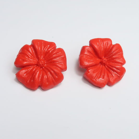 Pendientes amapola roja