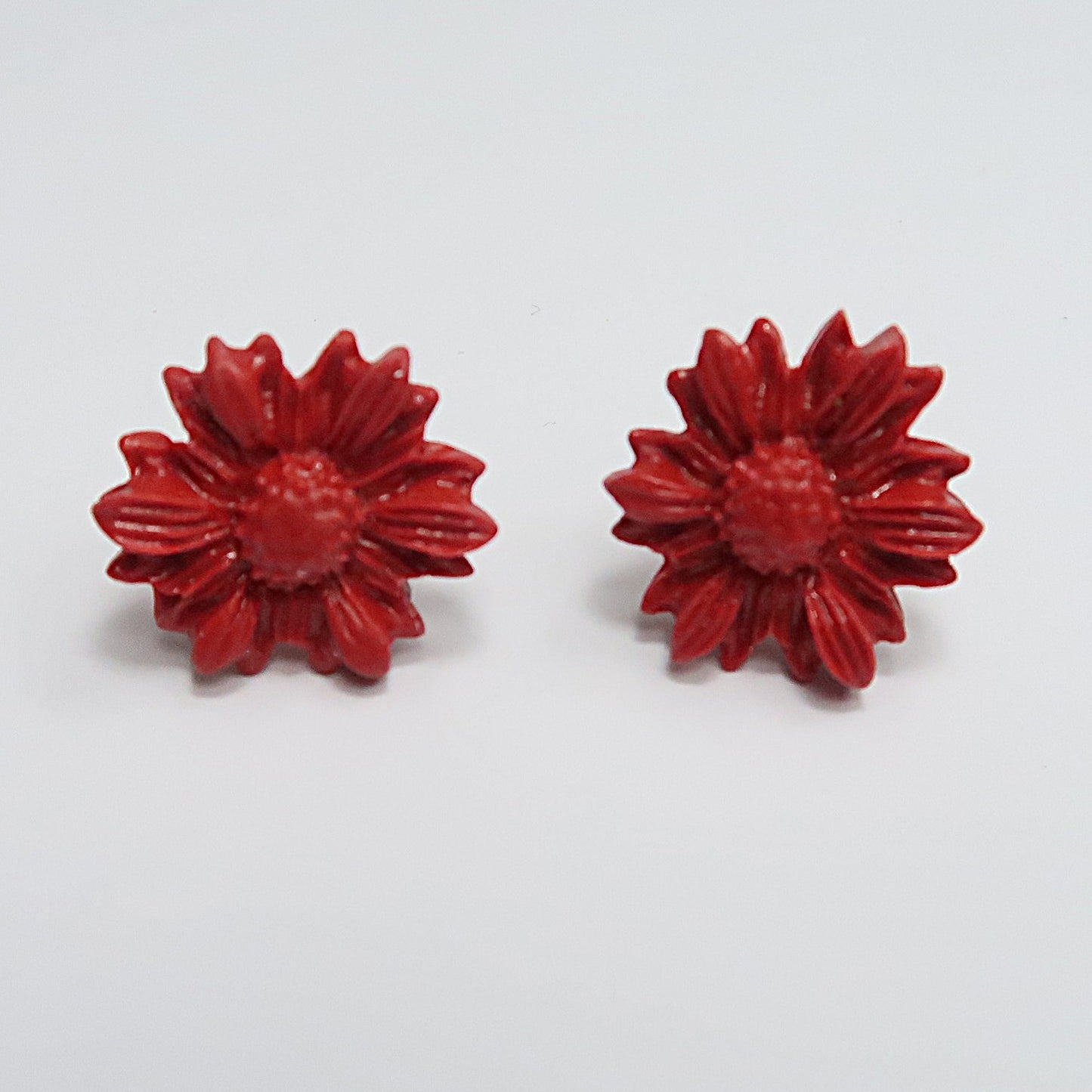 Pendiente flor rojo