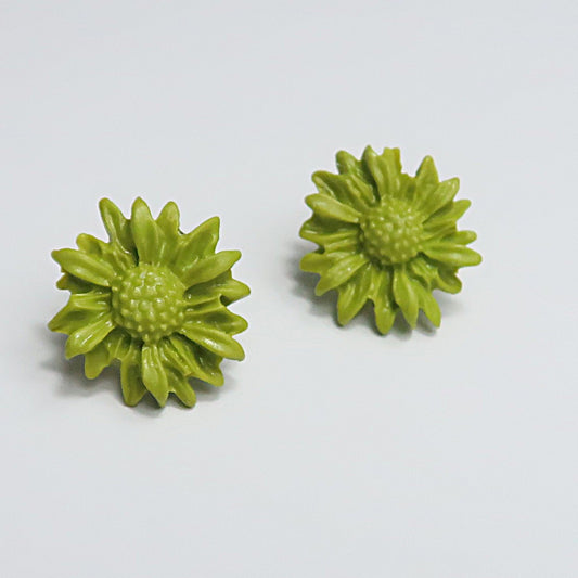 Pendiente gazania verde pistacho