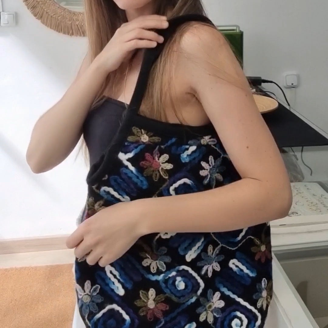 Bolso floral azul