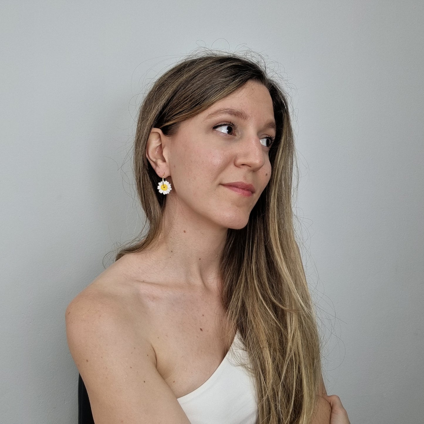 Aros margarita blanca