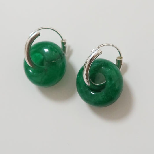 Aros jade verde