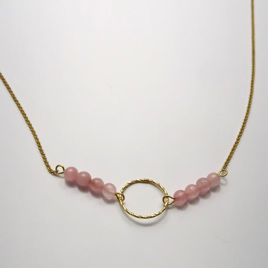 Collar cuarzo rosa