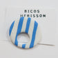 Broche cuelga gafas blanco y azul