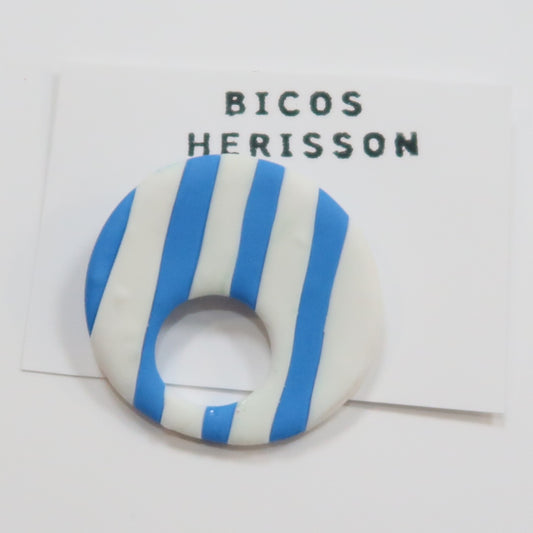 Broche cuelga gafas blanco y azul