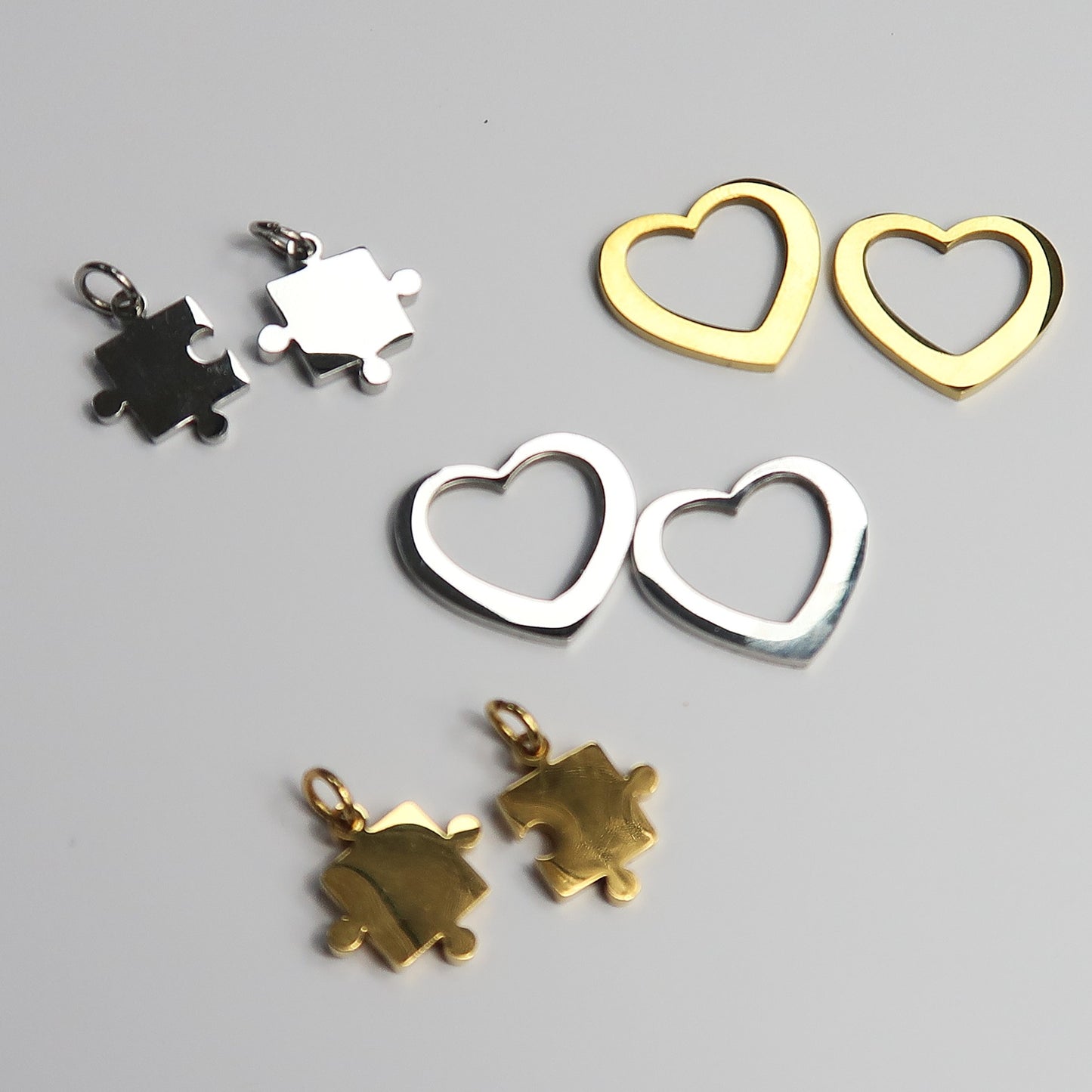 2 piezas de puzzle acero