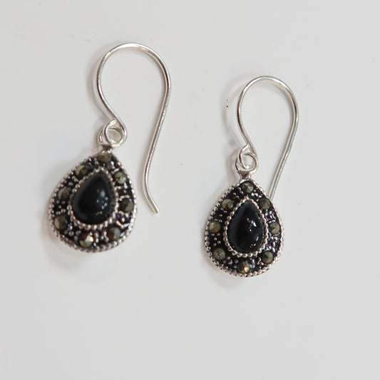 Pendientes gota onix