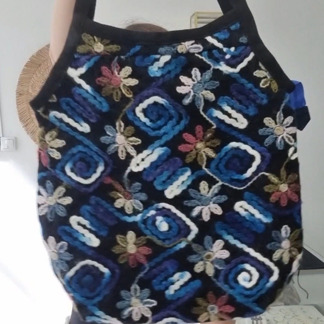 Bolso floral azul