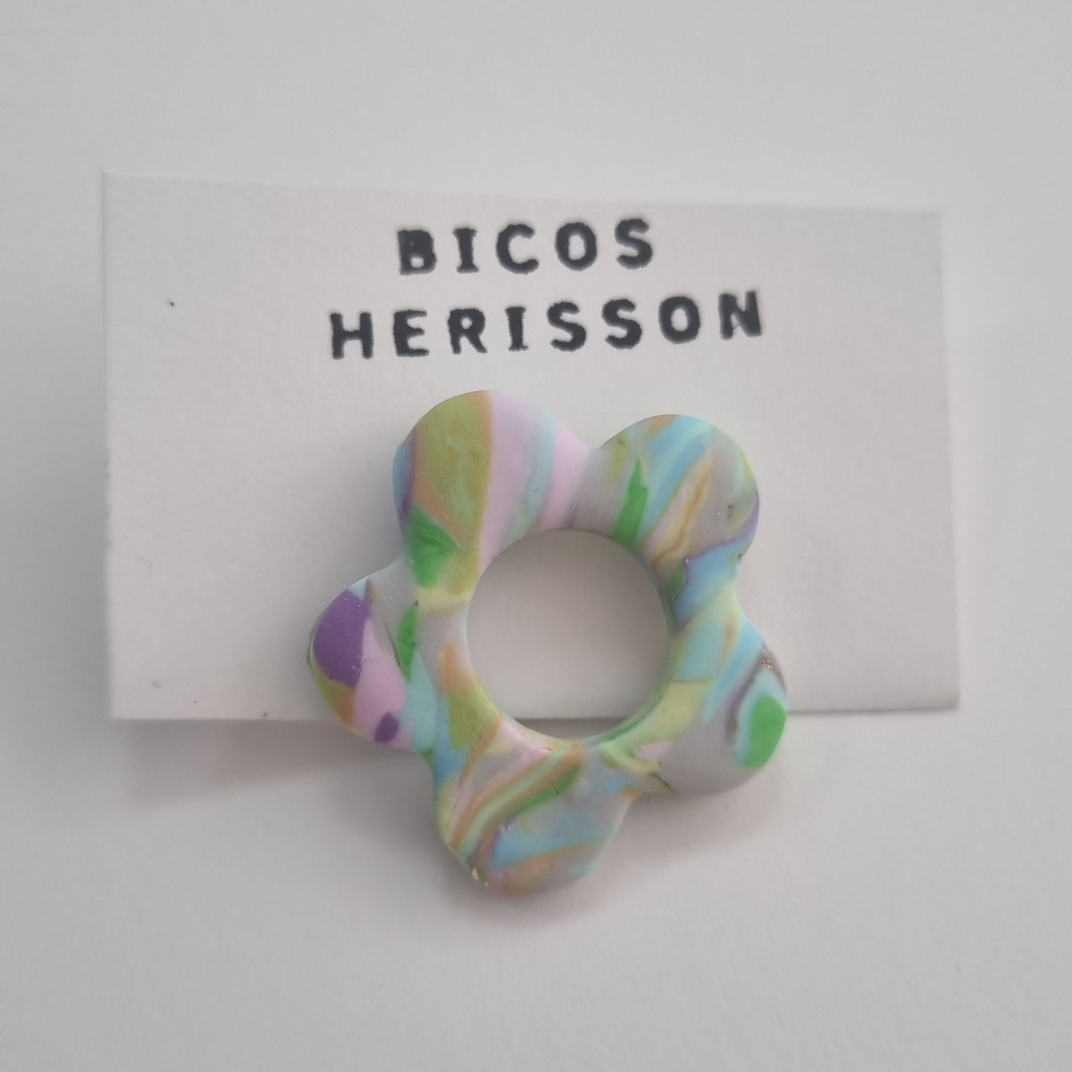 Broche cuelga gafas flor
