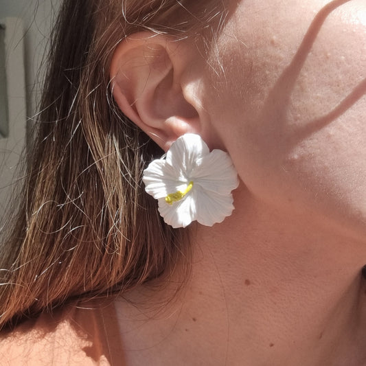 Pendientes jazmín blanco