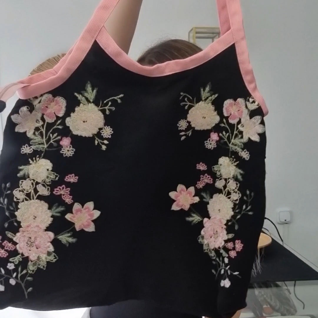 Bolso floral rosa