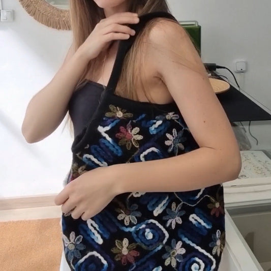 Bolso floral azul